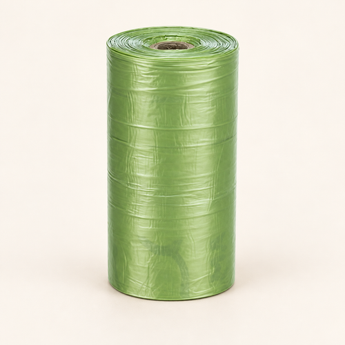 TRIXIE Be Eco poepzakjes — groen, 80 stuks — op een warme crèmekleurige achtergrond